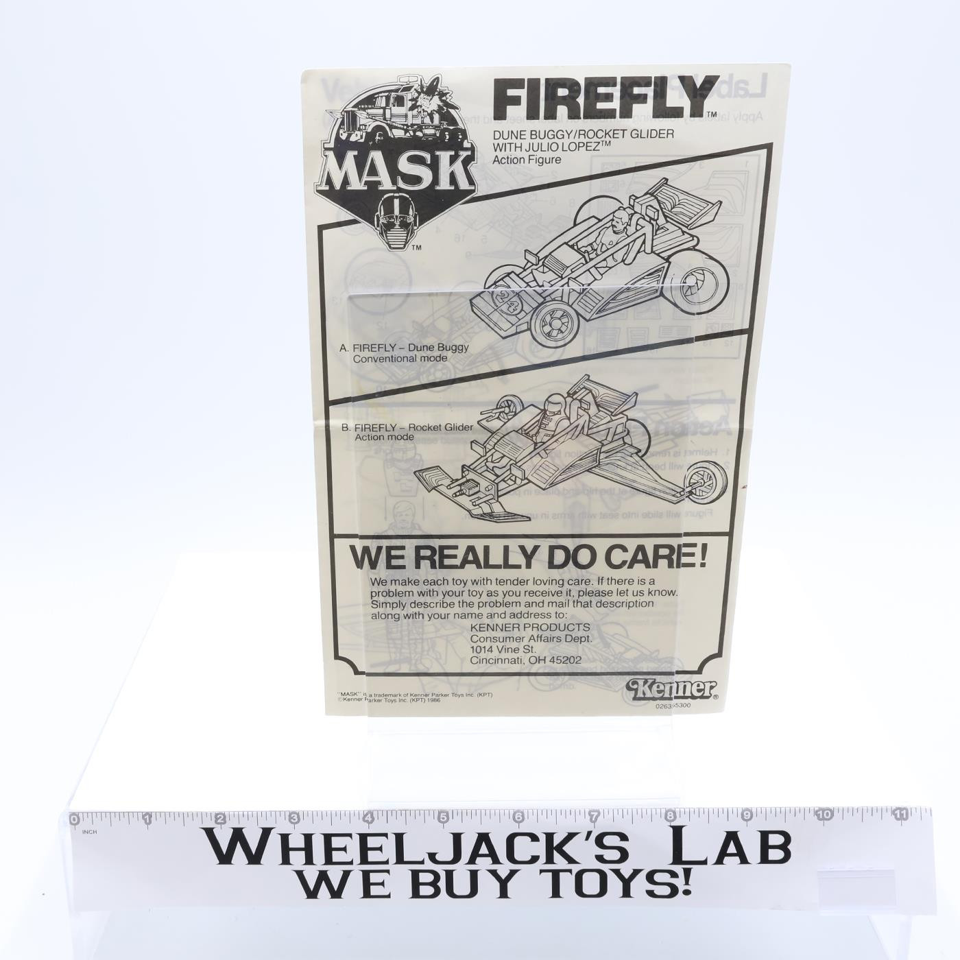 Kenner 1986 M.A.S.K. Firefly Vintage Instruction Manual