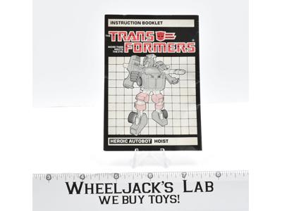 Hoist Action Figure Vintage Instruction Manual 1985 Hasbro G1 Transformers