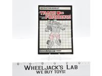 Hoist Action Figure Vintage Instruction Manual 1985 Hasbro G1 Transformers