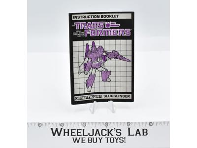 Slugslinger Action Figure Instruction Manual Booklet 1987 Hasbro G1 Transformers