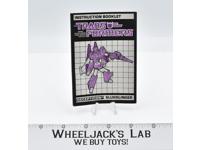 Slugslinger Action Figure Instruction Manual Booklet 1987 Hasbro G1 Transformers