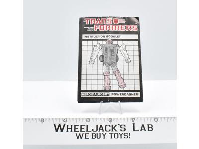 Powerdasher Jet Action Figure Instruction Manual Booklet 1985 G1 Transformers