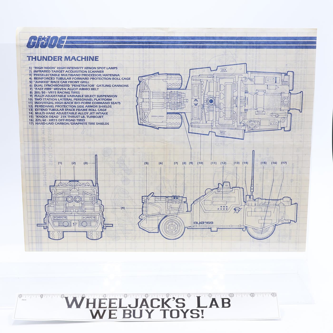 Thunder Machine 1986 ORIGINAL Instructions Blueprints G.I. Joe