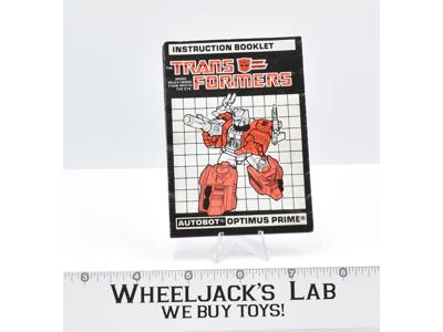Optimus Prime Powermaster Instruction Manual Booklet 1988 Hasbro G1 Transformers