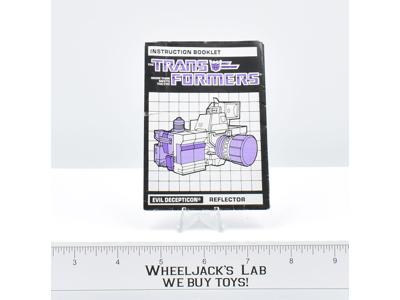 Reflector Action Figure Instruction Manual Booklet 1985 Hasbro G1 Transformers