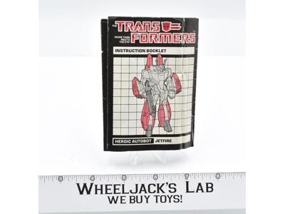 Jetfire Action Figure Instruction Manual Booklet 1985 Hasbro G1 Transformers