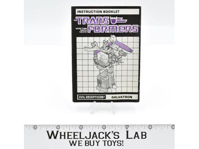 Galvatron Action Figure Vintage Instruction Booklet Manual 1986 G1 Transformers