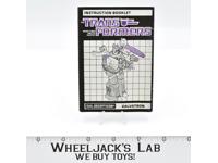 Galvatron Action Figure Vintage Instruction Booklet Manual 1986 G1 Transformers