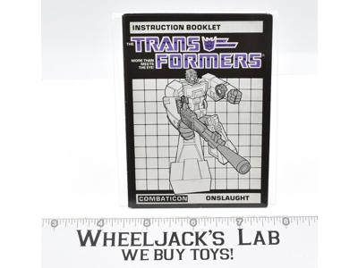 Onslaught Action Figure Vintage Instruction Manual Booklet 1986 G1 Transformers