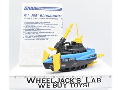 Barracuda 100% Complete 1992 Gi Joe Vintage Action Figure Vehicle Hasbro