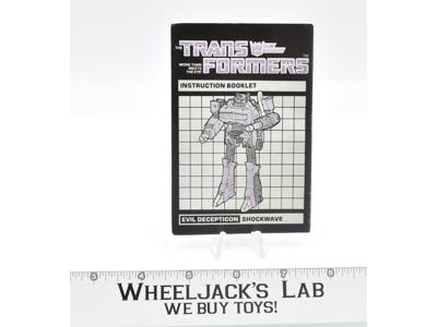 Shockwave Action Figure Robot Instruction Manual 1985 Hasbro G1 Transformers