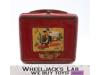 Hopalong Cassidy RED Metal Lunch Box 1950 Aladdin Industries Vtg Square Decal