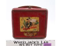 Hopalong Cassidy RED Metal Lunch Box 1950 Aladdin Industries Vtg Square Decal