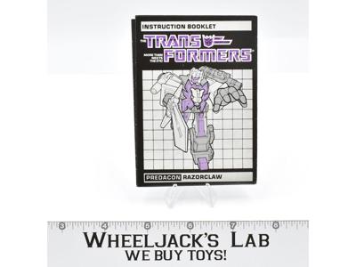 Razorclaw Action Figure Vintage Instruction Manual 1986 Hasbro G1 Transformers