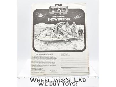 Star Wars Snowspeeder Original Instruction Sheet 1980 Vintage