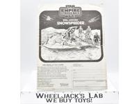 Star Wars Snowspeeder Original Instruction Sheet 1980 Vintage