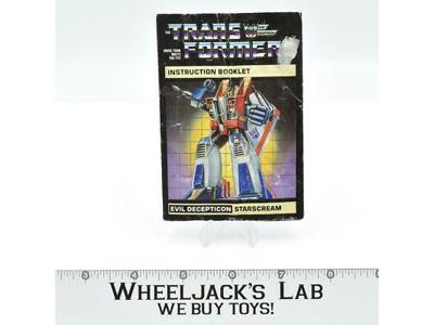 Starscream Action Figure Instruction Manual Booklet 1984 Hasbro G1 Transformers