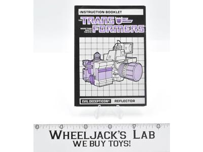 Reflector Action Figure Instruction Manual Booklet 1985 Hasbro G1 Transformers