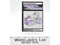 Reflector Action Figure Instruction Manual Booklet 1985 Hasbro G1 Transformers