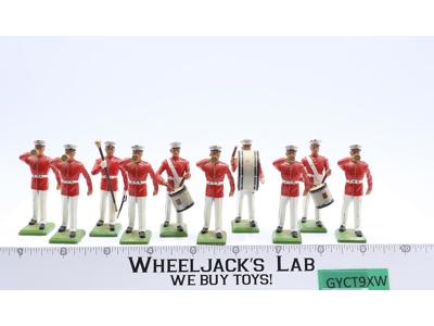 7305 US Marine Corps 10 pc w/ Drum Major Metal Models W. Britain Toy Soldiers