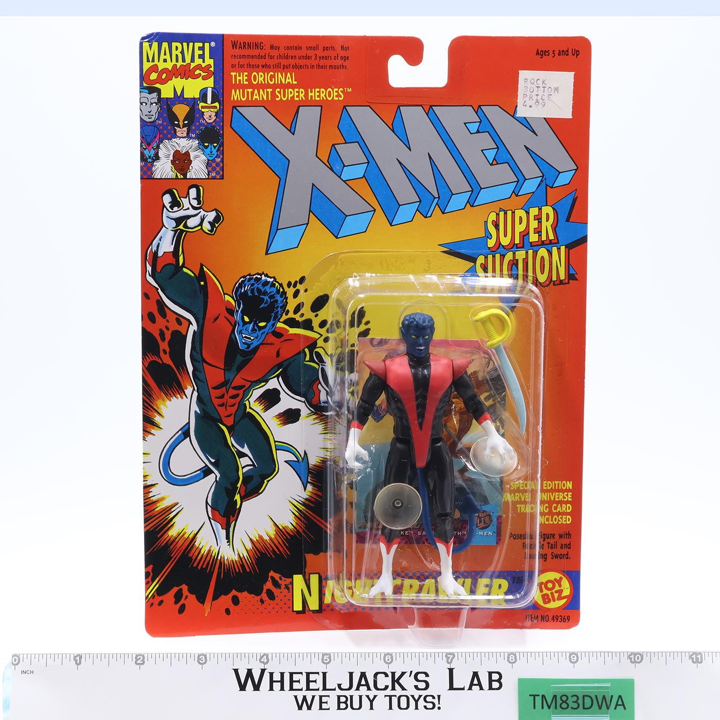 Nightcrawler W/Super Suction & Trading Card The Uncanny X-Men 1991 Toy Biz MOSC