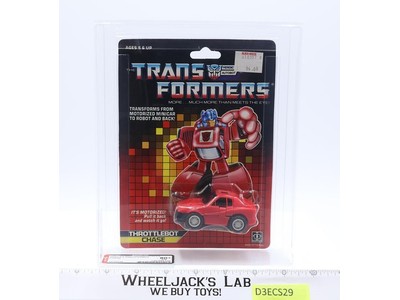 Chase Throttlebot AFA GRADED 80+ 80/85/85 G1 Transformers 1987 Hasbro NEW SEALED