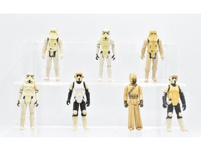 Imperial Stormtrooper Lot of 6 &amp; 1 Tusken Raider 1977 Star Wars VintageNO REPRO