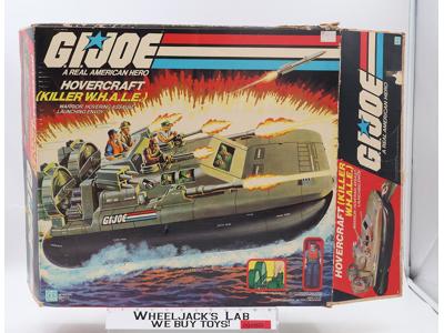 Hovercraft Killer W.H.A.L.E. Complete W/Box + UNUSED STICKERS GI Joe 1984 Hasbro