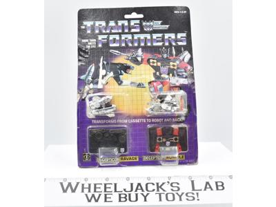 Ravage &amp; Rumble CARDBACK W BUBBLE NR MINT FIGURES Vintage 1984 G1 Transformers