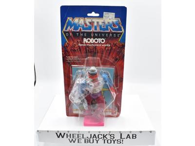 Roboto W Cardback &amp; Bubble 1984 He-Man MOTU Masters of the Universe Mattel