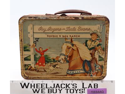 Roy Rogers & Dale Evans Double R Bar Ranch RED Metal Lunch Box NO Thermos 1950's