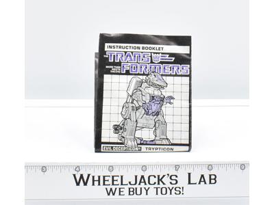 Trypticon Action Figure Instruction Manual Booklet 1987 Hasbro G1 Transformers