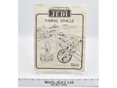 Y-Wing Vehicle Instructions ROTJ Star Wars 1983 Kenner Vintage