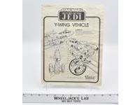 Y-Wing Vehicle Instructions ROTJ Star Wars 1983 Kenner Vintage