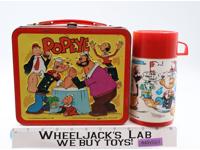 Popeye the Sailor Man Metal Lunchbox Lunch Box 1980 Aladdin Vintage w/ Thermos