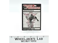 Snarl Action Figure Instruction Manual Booklet 1985 Hasbro G1 Transformers