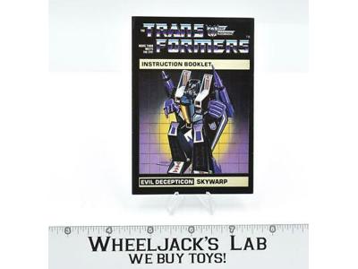 Skywarp Action Figure Instruction Manual Booklet 1985 Hasbro G1 Transformers