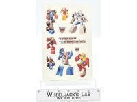 Micromaster Patrol Sticker Sheet 9" 1989 G1 Transformers Hasbro Action Figure