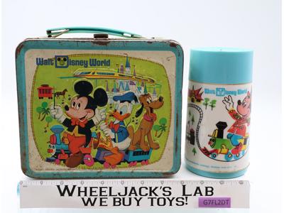 Walt Disney World Metal Lunchbox w/ Thermos Vintage 1970's Aladdin Industries