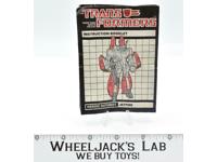 Jetfire Action Figure Instruction Manual Booklet 1985 Hasbro G1 Transformers