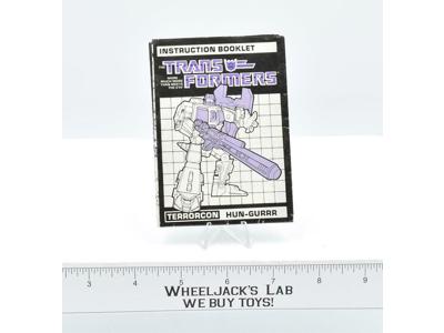 Hun-Gurrr Action Figure Instruction Booklet Manual 1987 Vintage G1 Transformers