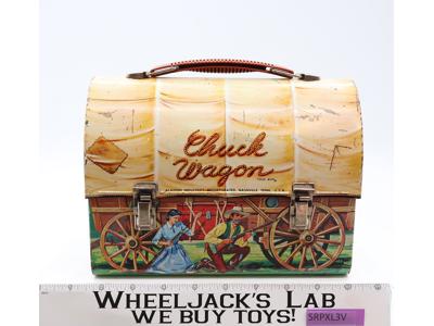 Chuck Wagon Western Dome Metal Lunch Box ONLY 1958 Aladdin Industries Vintage