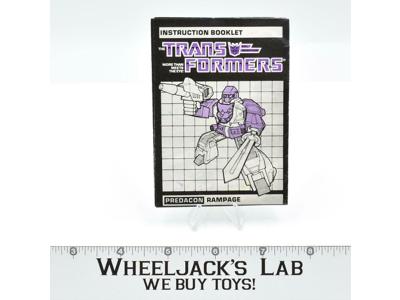 Rampage Action Figure Vintage Instruction Manual 1986 Hasbro G1 Transformers
