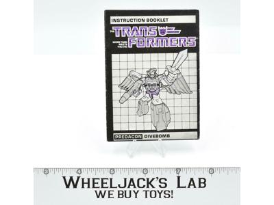 Divebomb Action Figure Instruction Manual Booklet 1986 Hasbro G1 Transformers