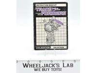Galvatron Action Figure Vintage Instruction Booklet Manual 1986 G1 Transformers