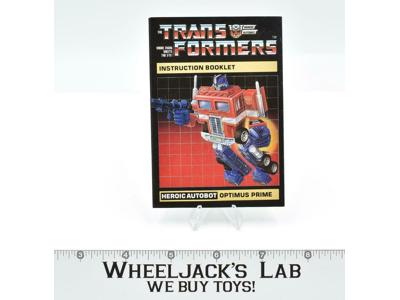 Optimus Prime Action Figure Instruction Manual Booklet 1984 G1 Transformers