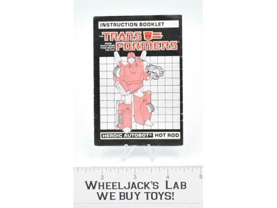 Hot Rod TARGETMASTER Action Figure Instruction Manual 1987 G1 Transformers