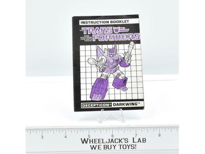 Darkwing Action Figure Instruction Manual 1988 Hasbro G1 Transformers