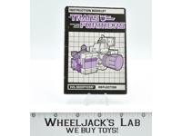 Reflector Action Figure Instruction Manual Booklet 1985 Hasbro G1 Transformers