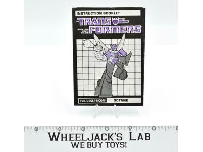 Octane Action Figure Instruction Manual Booklet 1986 Hasbro G1 Transformers